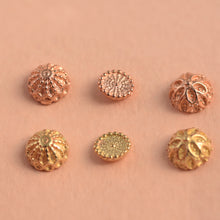 Load image into Gallery viewer, 14k Gold Filigree Dome Flower Stud Earring