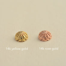 Load image into Gallery viewer, 14k Gold Filigree Dome Flower Stud Earring