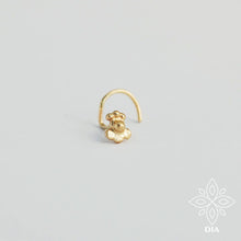 Load image into Gallery viewer, 14k Solid Gold Tiny Flower Nose Stud