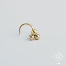 Load image into Gallery viewer, 14k Gold Three-Dot Nose Stud