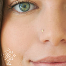 Load image into Gallery viewer, 14k Gold Tiny Tribal Flower Nose Stud