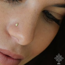 Load image into Gallery viewer, 14k Solid Gold Flower Dot Nose Stud