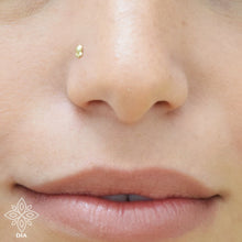 Load image into Gallery viewer, 14k Solid Gold Tiny Flower Dot Nose Stud