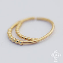 Load image into Gallery viewer, 14k Gold Boho Dotted Hoop