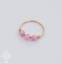 Load image into Gallery viewer, 14k Gold Boho Opal Nose Hoop