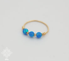 Load image into Gallery viewer, 14k Gold Boho Opal Nose Hoop
