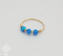 Load image into Gallery viewer, 14k Gold Boho Opal Nose Hoop