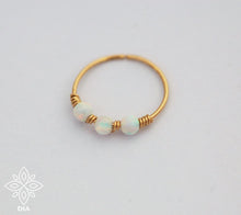Load image into Gallery viewer, 14k Solid Gold Opal Nose Ring