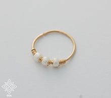 Load image into Gallery viewer, 14k Gold Pearl Beads Nose Ring