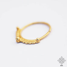 Load image into Gallery viewer, 14k Gold Bohemian Dotted Hoop Ring