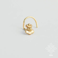 Load image into Gallery viewer, 14k Solid Gold Tiny Flower Nose Stud