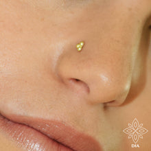Load image into Gallery viewer, 14k Gold Boho Three-Dot Nose Stud