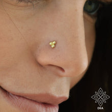 Load image into Gallery viewer, 14k Gold Boho Three-Dot Nose Stud
