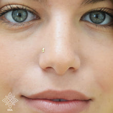 Load image into Gallery viewer, 14k Solid Gold Tiny Flower Dot Nose Stud
