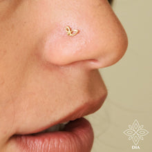 Load image into Gallery viewer, 14k Gold Tiny Leaves Nose Studs