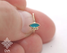 Load image into Gallery viewer, 14k Solid Gold Evil Eye Tribal Navel Ring