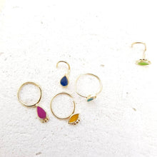Load image into Gallery viewer, 14k Solid Gold Indian Drop Hoop Ring