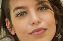 Load image into Gallery viewer, 14k Solid Gold Seamless Plain Nose Hoop