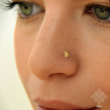 Load image into Gallery viewer, 14k Solid Gold Boho Tiny Nose Stud