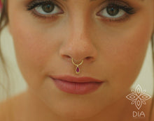 Load image into Gallery viewer, 14k Solid Gold Indian Drop Hoop Ring