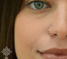 Load image into Gallery viewer, 14k Gold Boho Opal Nose Hoop