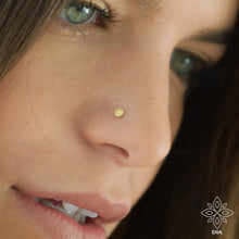 Load image into Gallery viewer, 14k Gold Tiny Tribal Flower Nose Stud