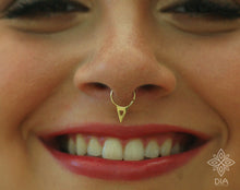 Load image into Gallery viewer, 14k Gold Triangle Hoop Ring
