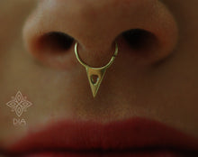 Load image into Gallery viewer, 14k Gold Triangle Hoop Ring