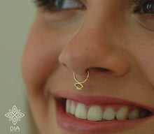 Load image into Gallery viewer, 14k Gold Evil Eye Hoop Ring