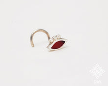 Load image into Gallery viewer, Silver Evil Eye Nose Stud