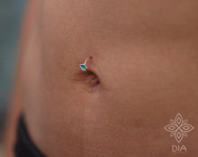 Load image into Gallery viewer, 14k Solid Gold Evil Eye Tribal Navel Ring