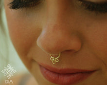 Load image into Gallery viewer, 14k Gold Dainty Flower Hoop Ring