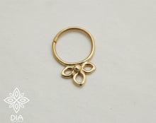 Load image into Gallery viewer, 14k Gold Dainty Flower Hoop Ring