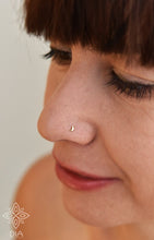 Load image into Gallery viewer, 14k Gold Crescent Moon Stud