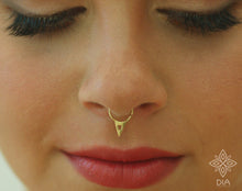 Load image into Gallery viewer, 14k Gold Triangle Hoop Ring