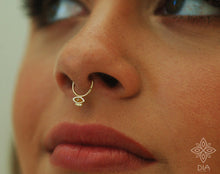 Load image into Gallery viewer, 14k Gold Evil Eye Hoop Ring