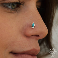 Load image into Gallery viewer, 14k Gold Tiny Coral Drop Nose Stud
