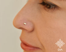 Load image into Gallery viewer, 14k Gold Tiny Crown Nose Stud