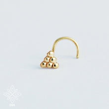 Load image into Gallery viewer, 14k Gold Dotted Triangle Nose Stud
