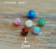 Load image into Gallery viewer, 14K Gold Tiny Opal Beads Nose Hoop