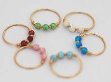 Load image into Gallery viewer, 14K Gold Tiny Opal Beads Nose Hoop