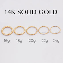 Load image into Gallery viewer, 14k Solid Yellow Gold Eye Navel Hoop Ring