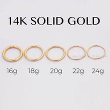 Load image into Gallery viewer, 14k Solid Rose Gold Eye Navel Hoop Ring
