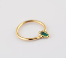 Load image into Gallery viewer, 14k Gold Tiny Drop Hoop Ring