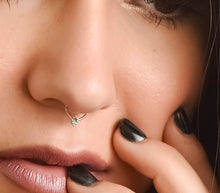 Load image into Gallery viewer, 14k Gold Tiny Drop Hoop Ring