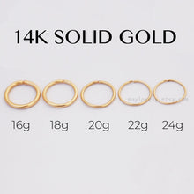 Load image into Gallery viewer, 14k Gold Tiny Drop Hoop Ring