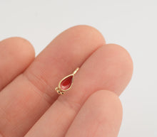Load image into Gallery viewer, 14k Solid Gold Tribal Drop Hoop Ring