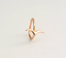 Load image into Gallery viewer, 14k Gold Bird Hoop Ring