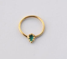 Load image into Gallery viewer, 14k Gold Tiny Drop Hoop Ring