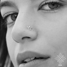 Load image into Gallery viewer, Sterling Silver Gold Boho Tiny Nose Stud